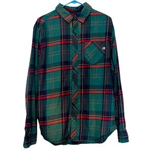 Men's MARMOT Plaid Button Up Shirt Long Sleeve Plaid ~ Size Large